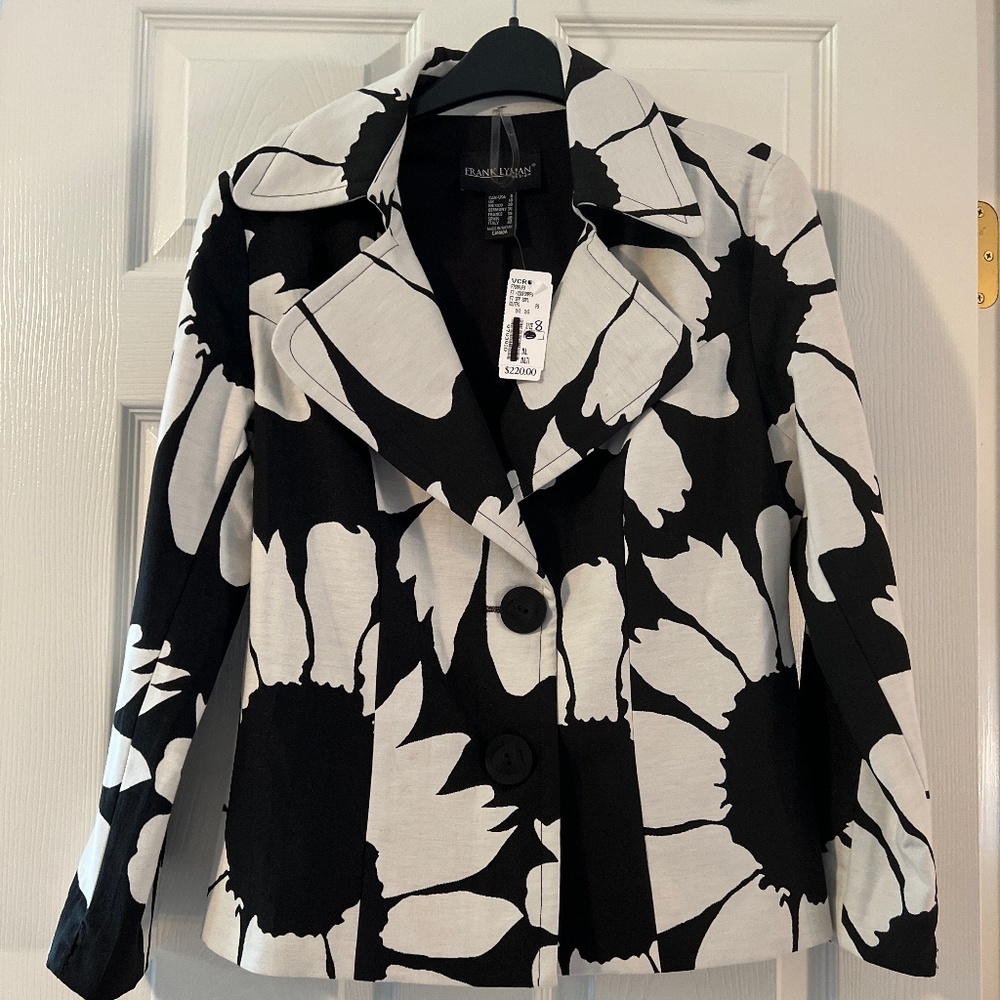 Frank Lyman Blazer, Black/White, Size 8